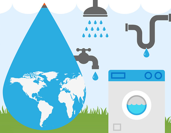 illustration of water conservation