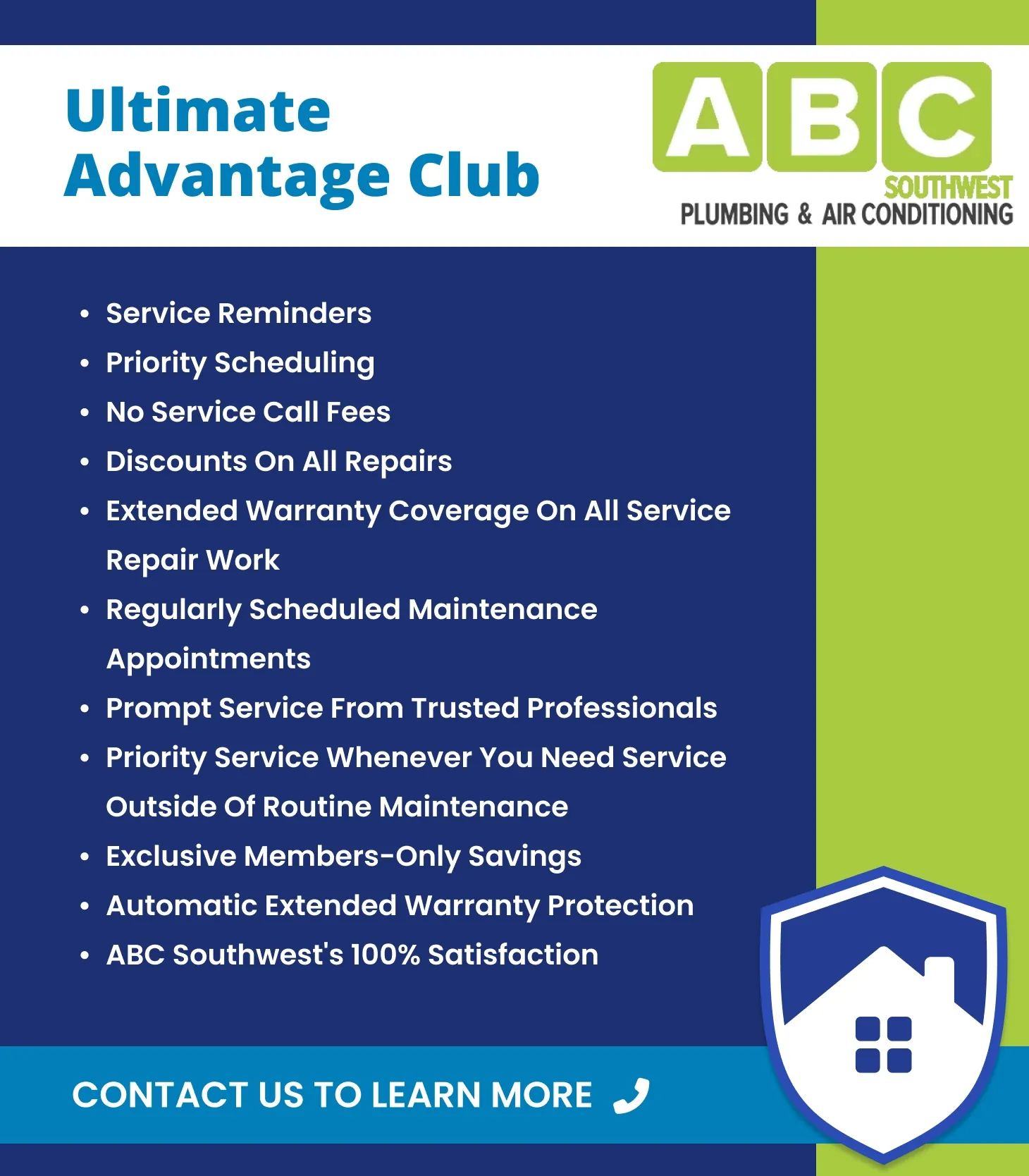 abc plumbing southwest ultimate advantage club  benefits